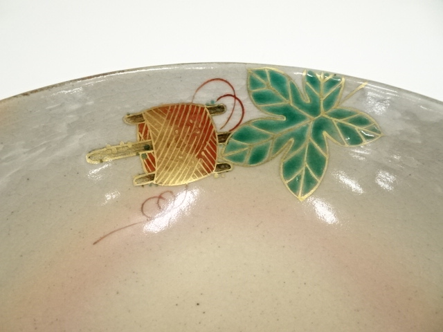 Ｓ２４０　茶碗　『京焼』『南口閑粋造』『乾山写雪笹文』　抹茶碗　共箱　茶道具 杣山焼 南口閑粋 「乾山 雪笹」抹茶碗 お茶碗 茶道具 共箱(162)